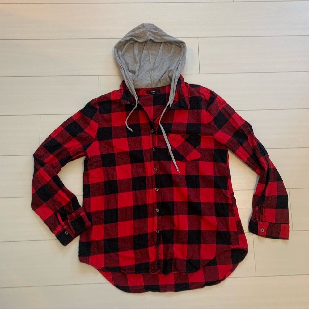 Women’s XL Flannel Shirt with Hood